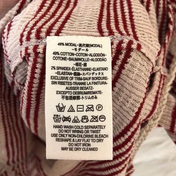 💎 Free People stripe lace up deep v back blouse - Picture 7 of 8